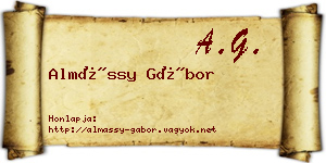 Almássy Gábor névjegykártya